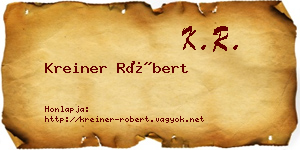 Kreiner Róbert névjegykártya